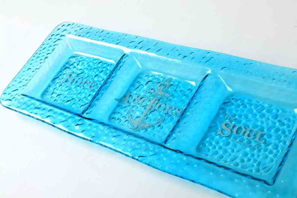 Nautical Collection: Hope Anchors the Soul - 3 Section Glass Tray Homeware