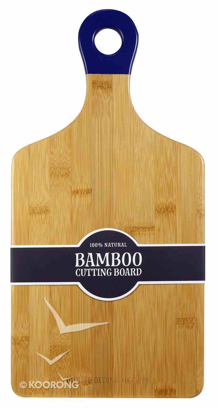 Bamboo Wood Cutting Board: Blessed Beyond Measure With Blue Handle (Blessed Beyond Measure Collection) Homeware