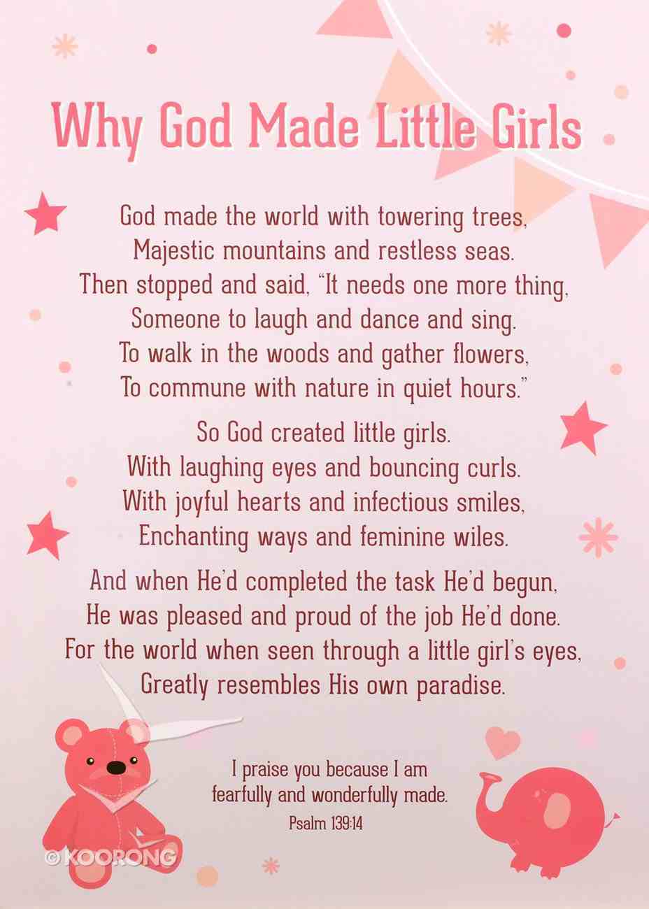 Poster Large: Why God Made Little Girls, White/Pink Poster
