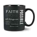 Ceramic Mug Simple Faith: Faith, Black/White (Matthew 19:26) Homeware - Thumbnail 1