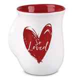 Ceramic Handwarmer Mug: So Loved, White/Red Heart (1 Peter 1:22) Homeware - Thumbnail 0