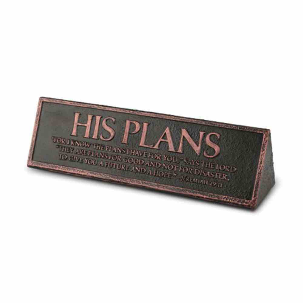 Tabletop Plaque: His Plans Resin (Jeremiah 29:11) Homeware