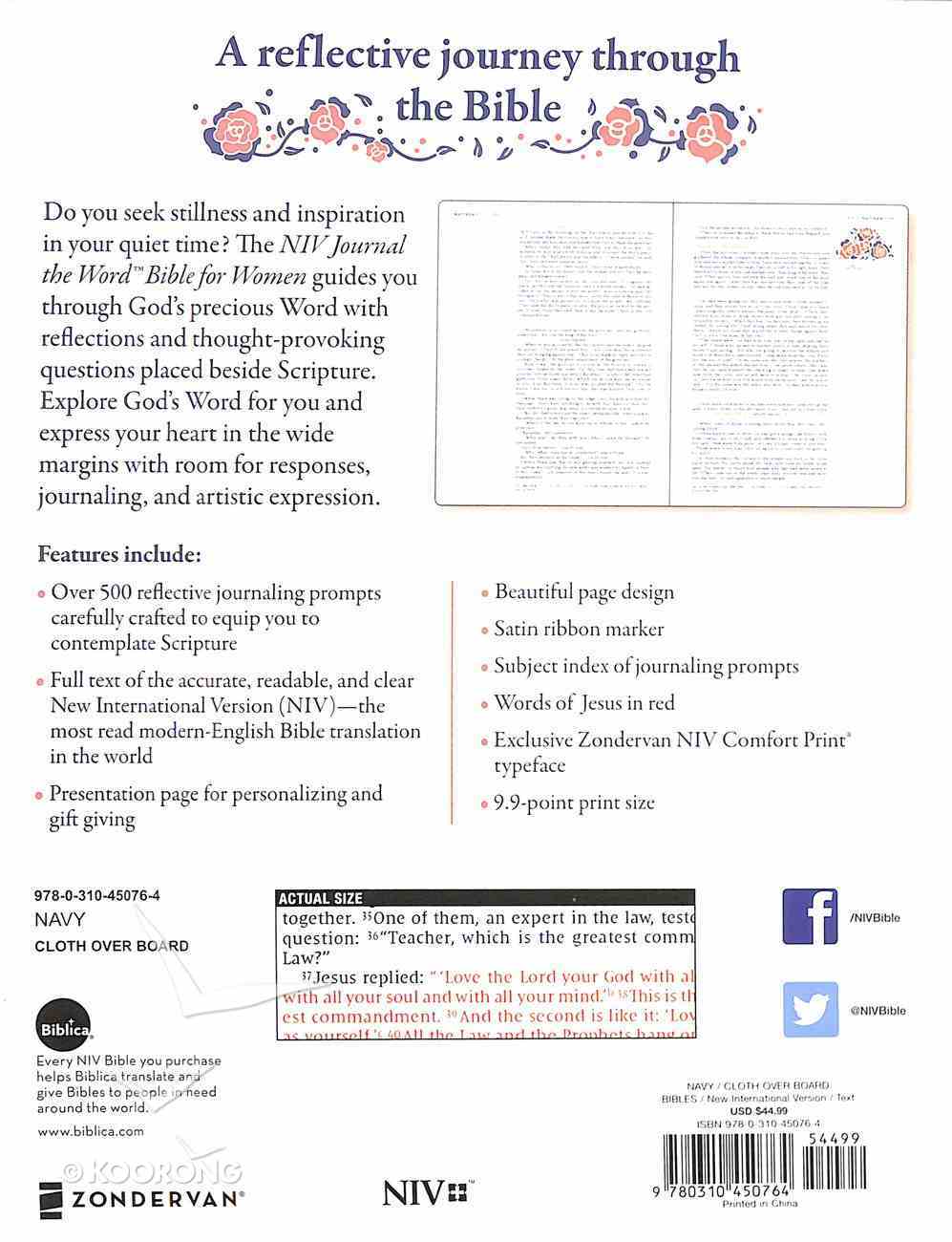 NIV Journal the Word Bible For Women Navy (Red Letter Edition) Hardback