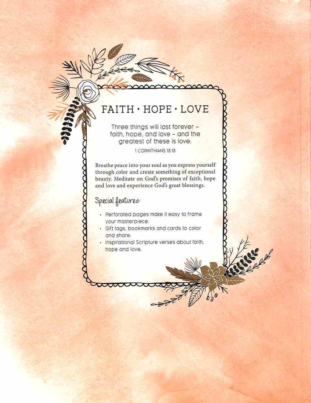 Faith, Hope, Love (Adult Coloring Books Series) Paperback