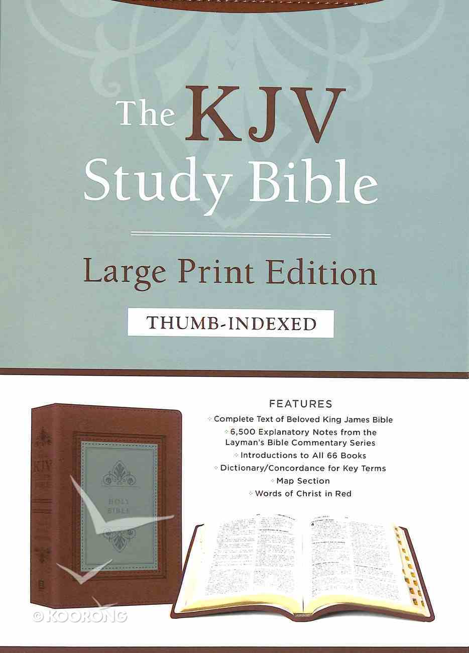 KJV Study Bible Large Print Indexed Teal Inlay (Red Letter Edition) Imitation Leather