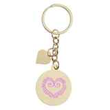 Keyring: Walk in Love, Orange/Yellow/Purple Heart Epoxy Coated Jewellery - Thumbnail 1