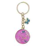 Keyring: Live By Faith, Purple/Yellow/Teal Butterfly Epoxy Coated Jewellery - Thumbnail 0