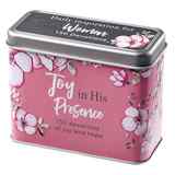 Devotional Cards in a Tin: Joy in His Presence, For Women, 75 Double Sided Cards Box - Thumbnail 0