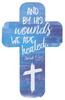 Bookmark Cross-Shaped: And By His Wounds We Are Healed.. Isaiah 53:5 Blue/White Cross Stationery - Thumbnail 0