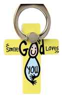 Mobile Phone Cross Ring Holder/Stand: Smile God Loves You Accessories - Thumbnail 0
