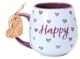 Ceramic Mug Happy Heart: Happy, Purple (Psalm 4:7) Homeware - Thumbnail 0