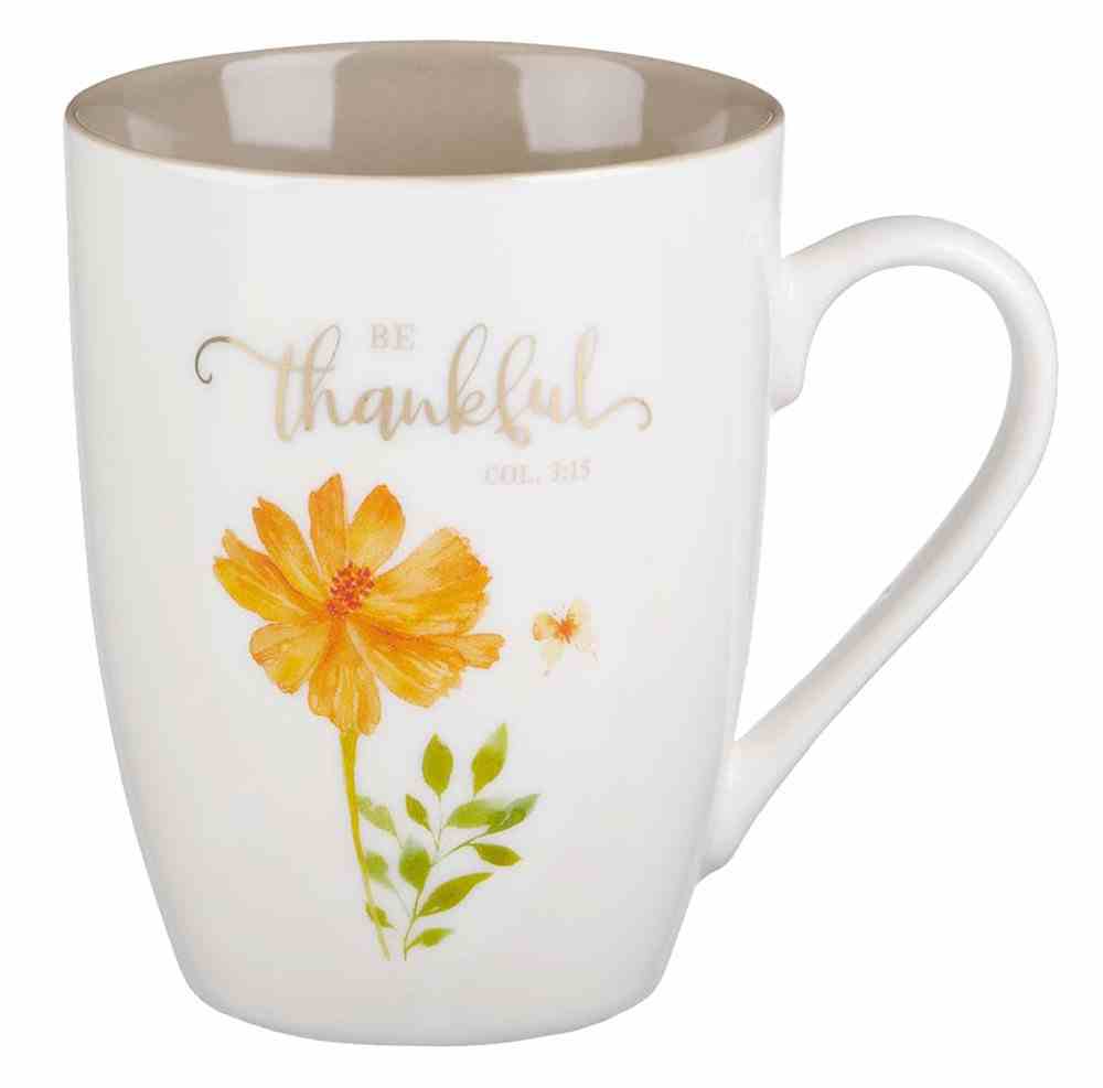 Ceramic Mugs 355ml: Floral, Faithful Grateful Thankful Joyful (Set of 4) (Grateful Collection) Homeware