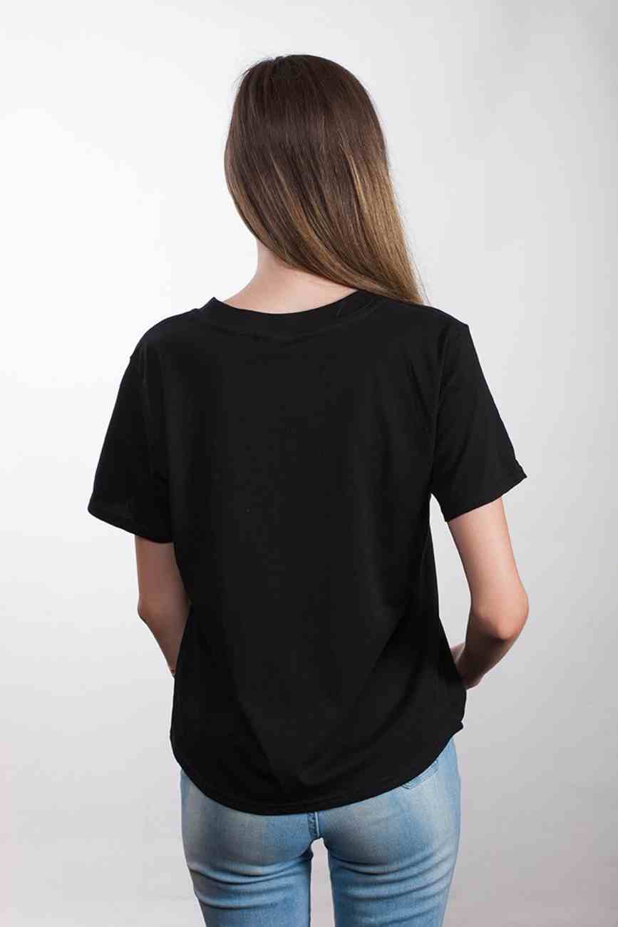 Womens Cube Tee: Believe, Xlarge, Black With Rose Gold Metallic Print (Abide T-shirt Apparel Series) Soft Goods