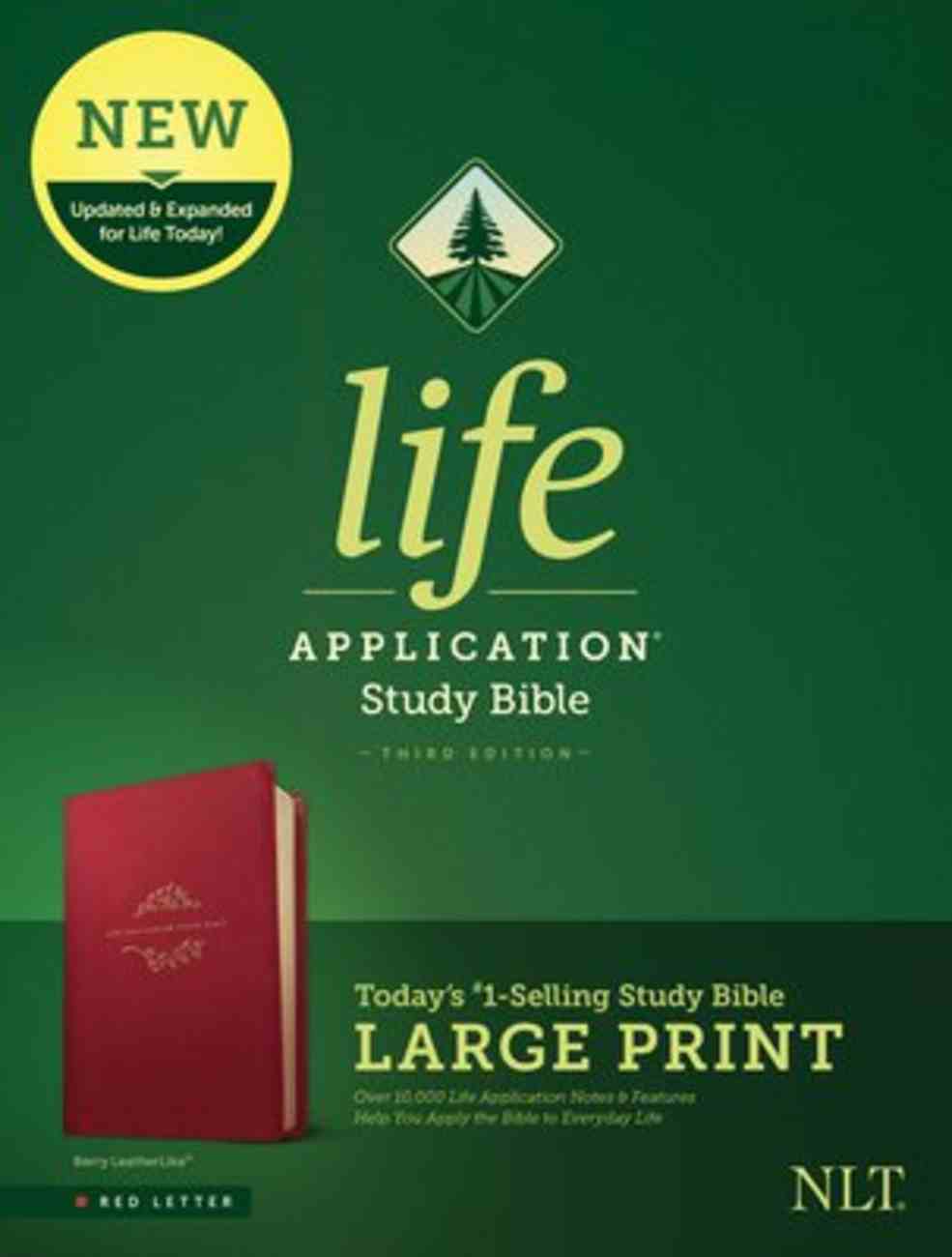 NLT Life Application Study Bible 3rd Edition Large Print Berry (Red Letter Edition) Imitation Leather