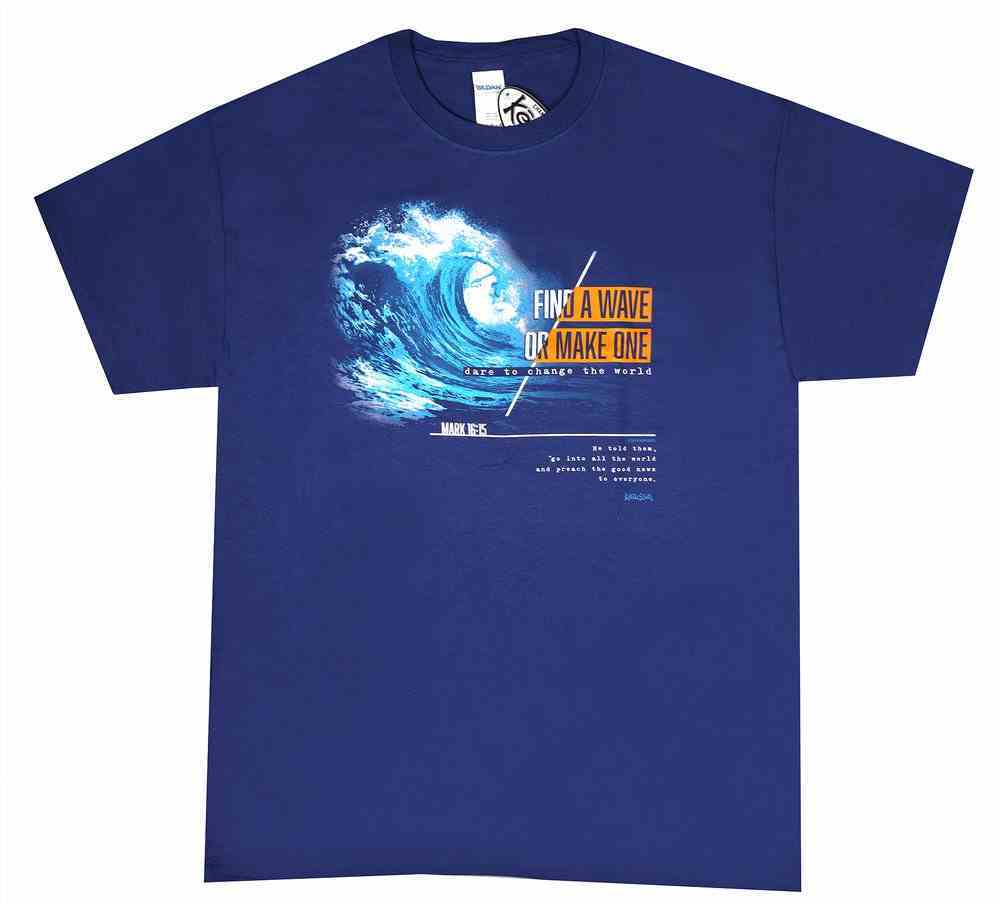 T-Shirt: Make Waves, Large, Metro Blue Soft Goods