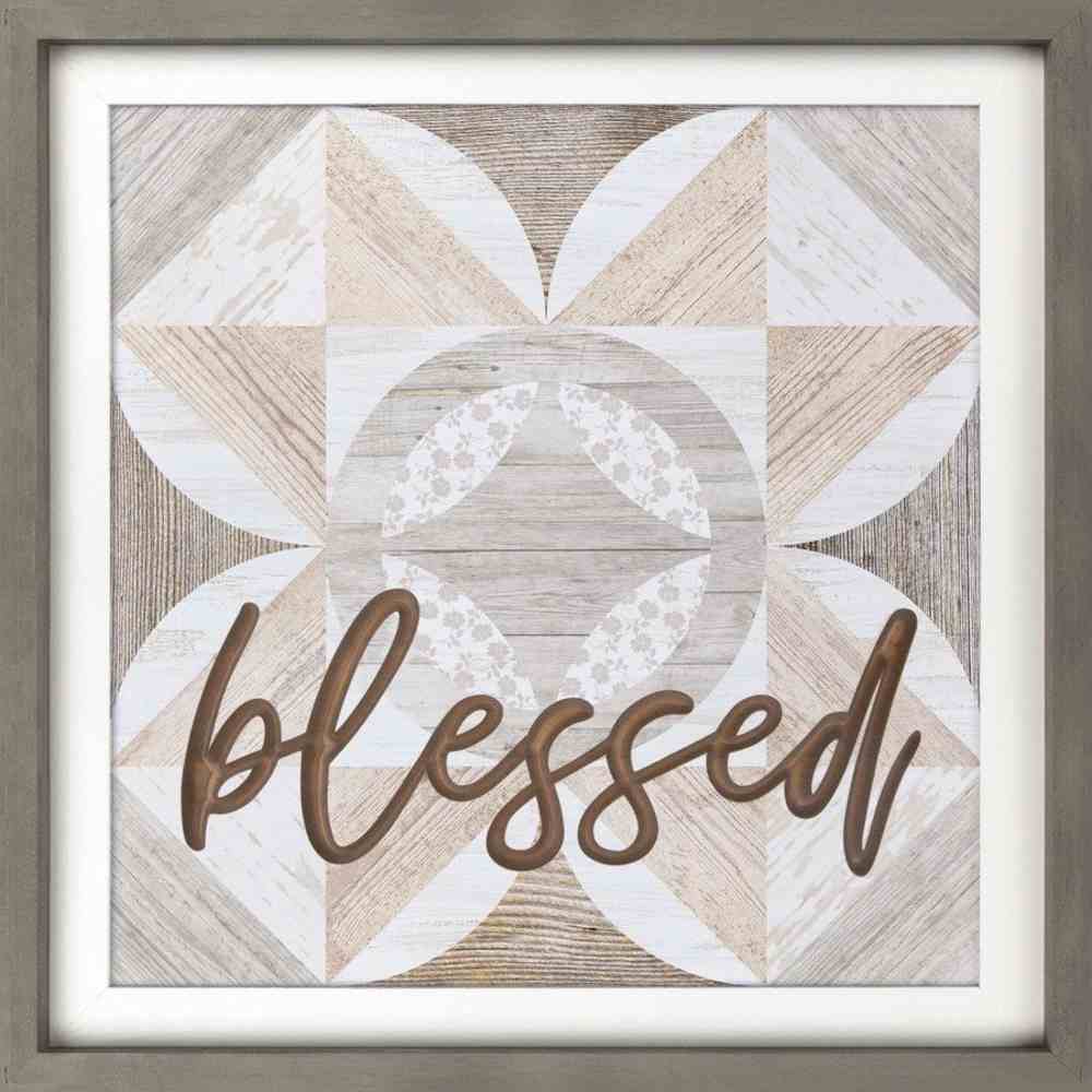 Carved Wall Art: Blessed, Quilt Design Plaque
