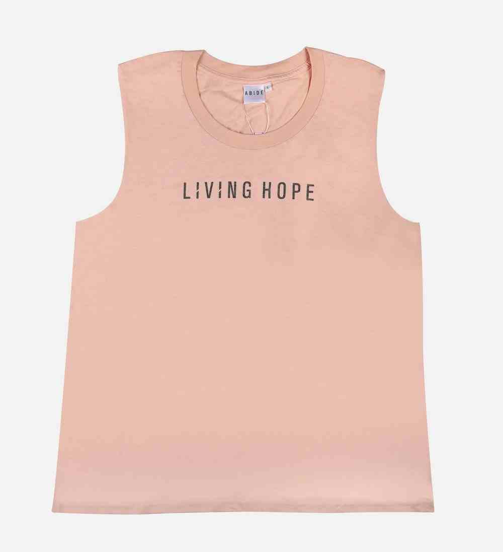 Womens Brooklyn Tank: Living Hope, Medium, Pale Pink With Black Metallic Print (Abide T-shirt Apparel Series) Soft Goods