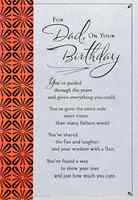 For Dad, on Your Birthday (Red Writing) Cards - Thumbnail 0