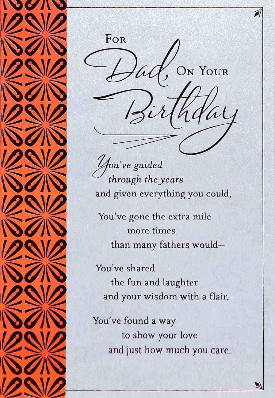 For Dad, on Your Birthday (Red Writing) Cards