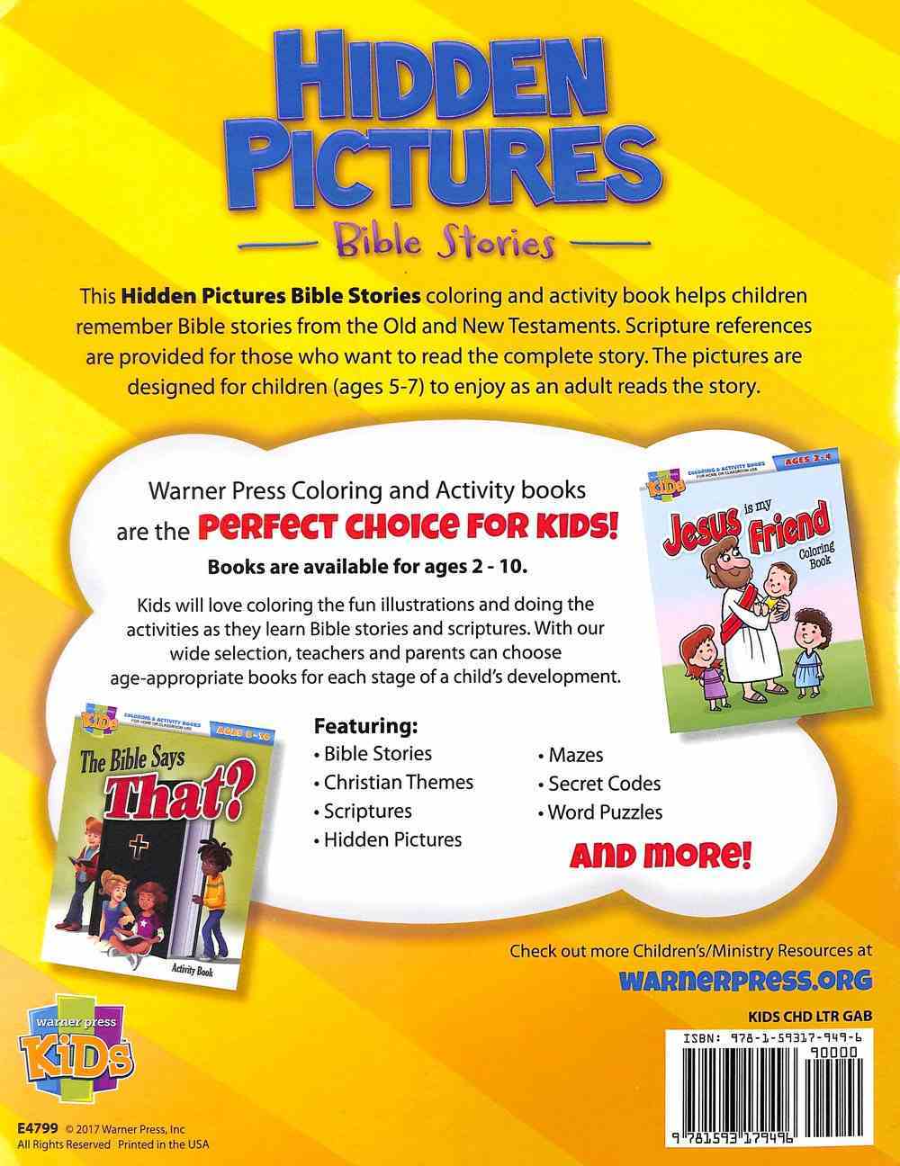 Hidden Pictures- Bible Stories (Ages 5-7 Reproducible) (Warner Press Colouring & Activity Books Series) Paperback