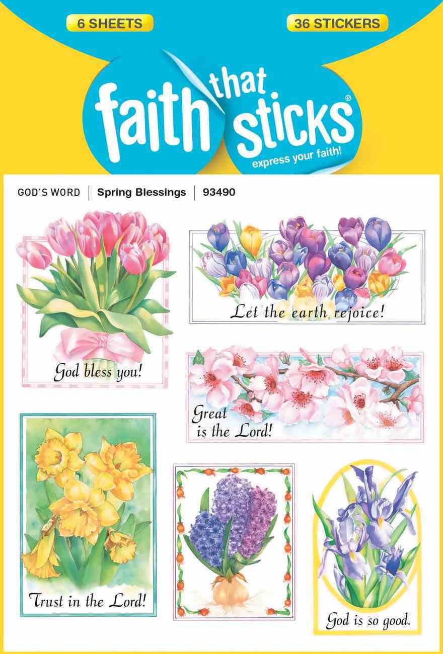 Spring Blessings (6 Sheets, 36 Stickers) (Stickers Faith That Sticks Series) Stickers