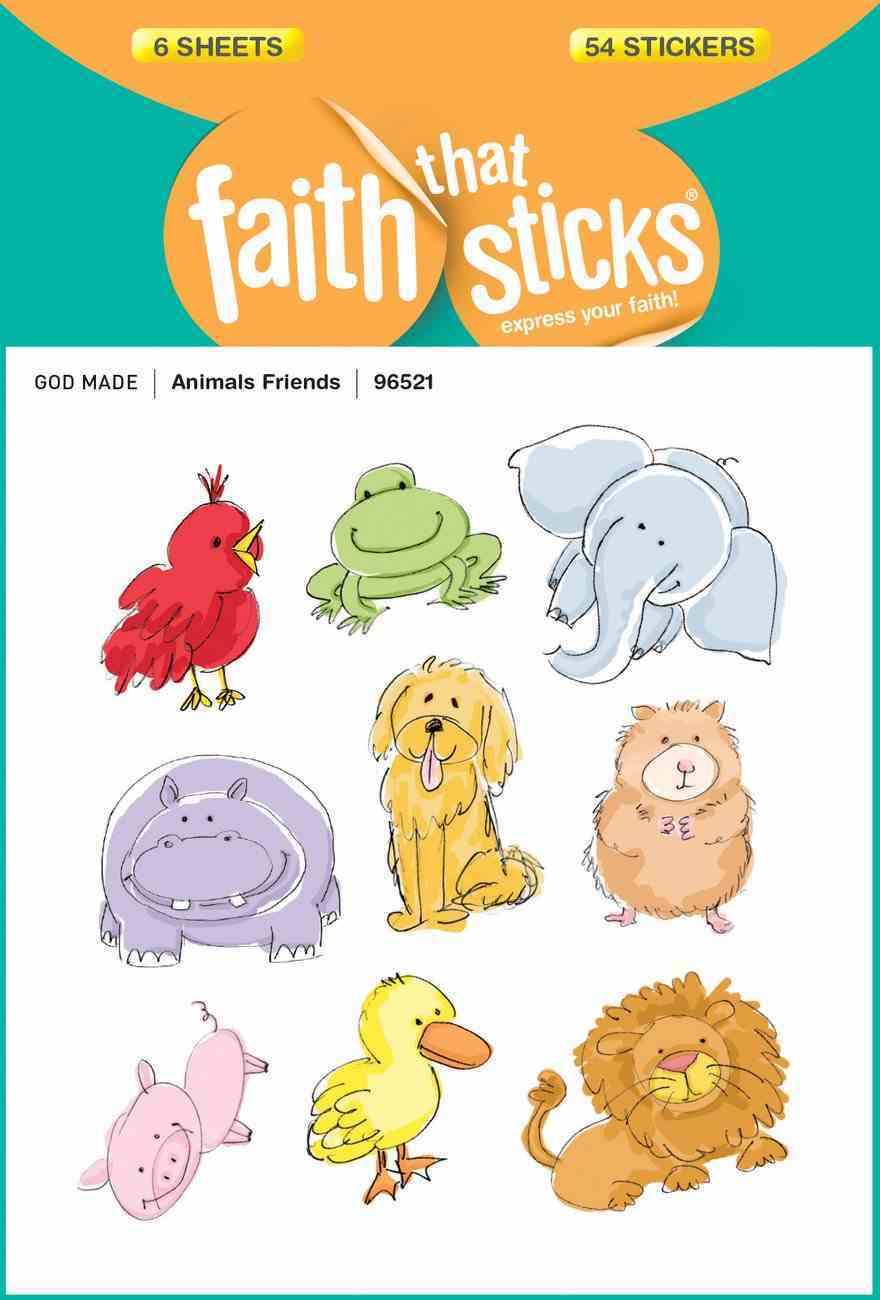 Animal Friends (6 Sheets, 54 Stickers) (Stickers Faith That Sticks Series) Stickers