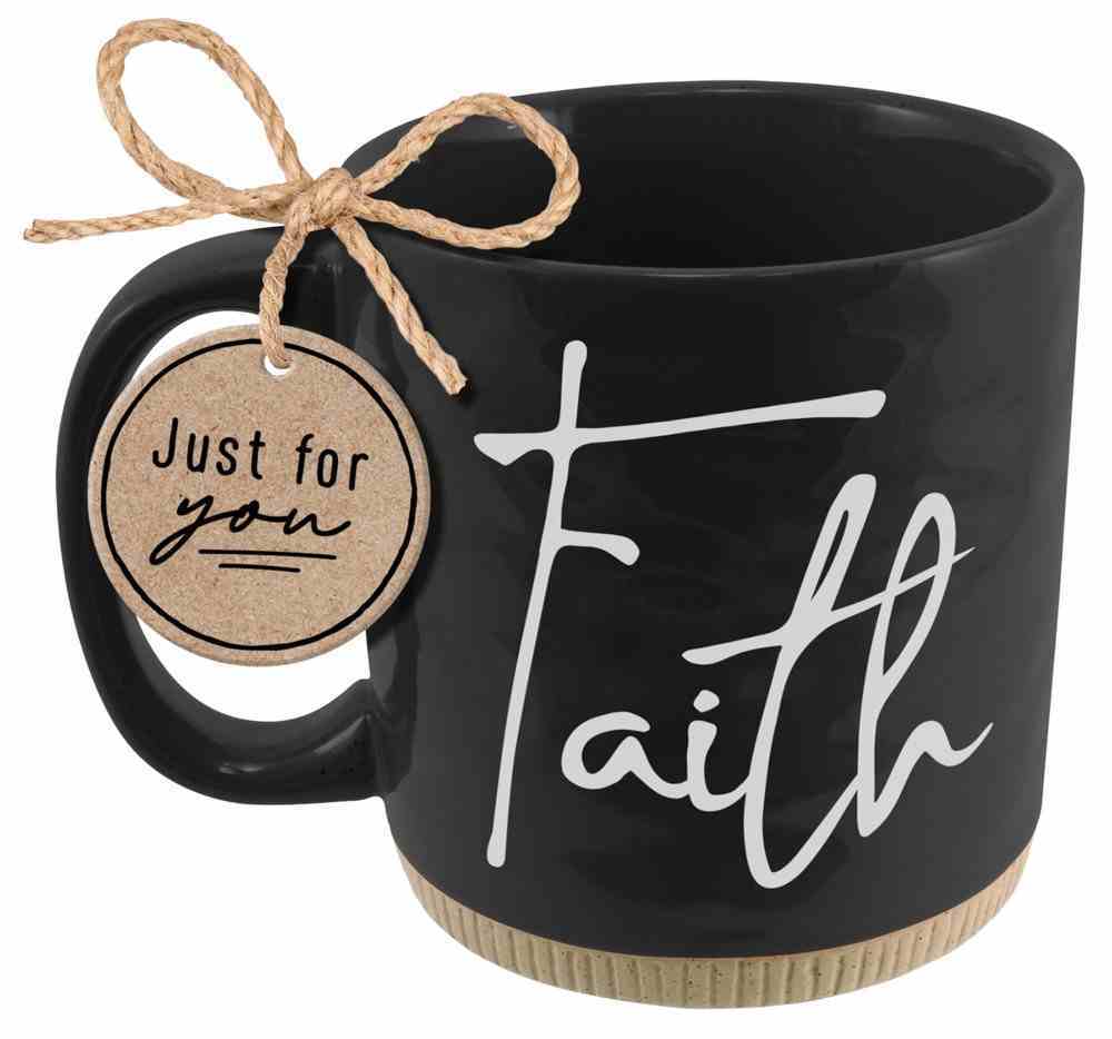 Ceramic Mug: Faith, Black (Proverbs 3:5-6) Powerful Words (503 Ml) Homeware