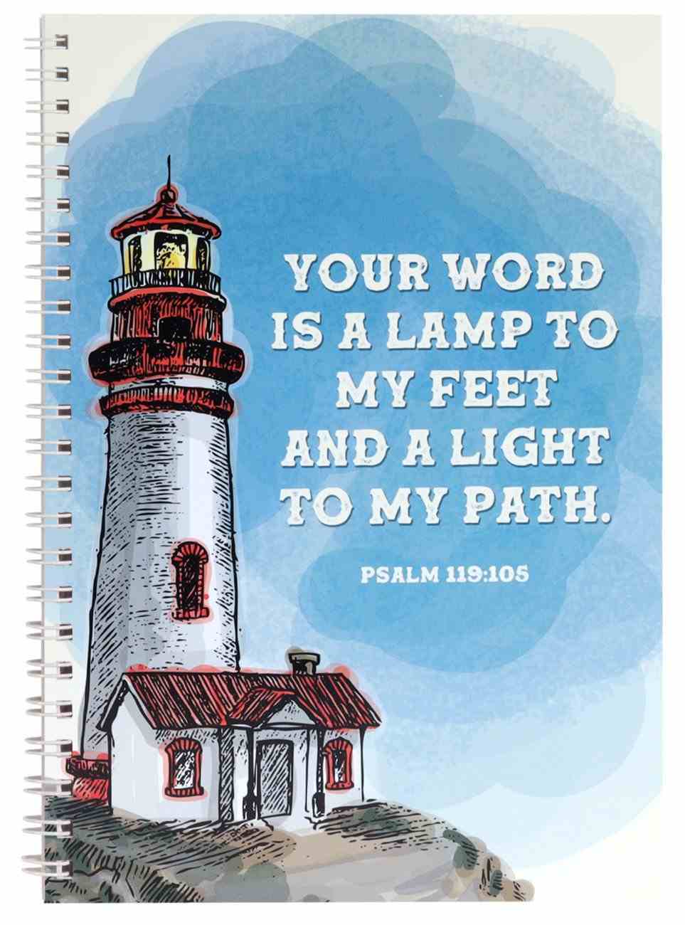 Spiral Bound Softcover Journal: Lighthouse, Your Word is a Lamp to My Feet Spiral