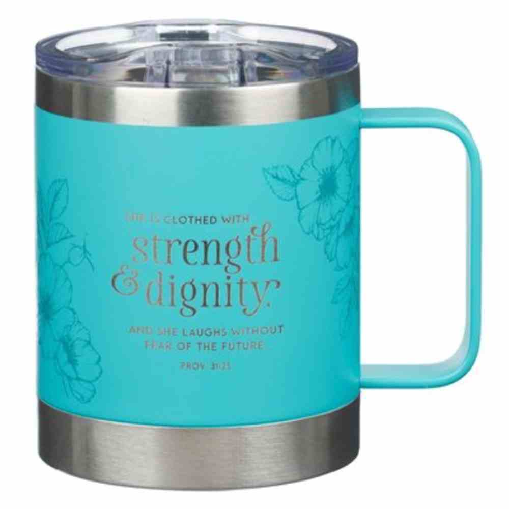 Stainless Steel Travel Mug: Strength & Dignity (Proverbs 31:25) (325ml) Homeware