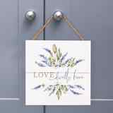 String Sign: Love Dwells Here, Lavender Sprigs Wall Art - Thumbnail 2