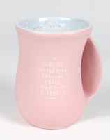Ceramic Handwarmer Mug: Affirmed She Believe, Light Pink/White (Phil 4:13) Homeware - Thumbnail 1