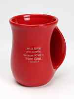 Ceramic Handwarmer Mug: So Loved, Red/White Circle (1 John 4-7) Homeware - Thumbnail 1