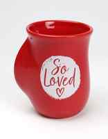 Ceramic Handwarmer Mug: So Loved, Red/White Circle (1 John 4-7) Homeware - Thumbnail 0