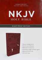 NKJV End-Of-Verse Reference Bible Giant Print Raspberry Birds (Red Letter Edition) Premium Imitation Leather - Thumbnail 2