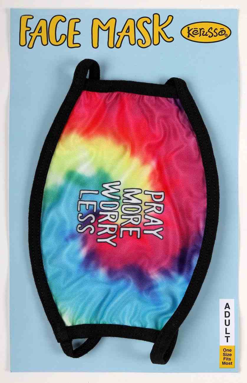 Face Mask: Pray More Worry Less:100% Polyester Outer Layer, 95% Cotton/5% Spandex Trim, One Size Fits Most Soft Goods