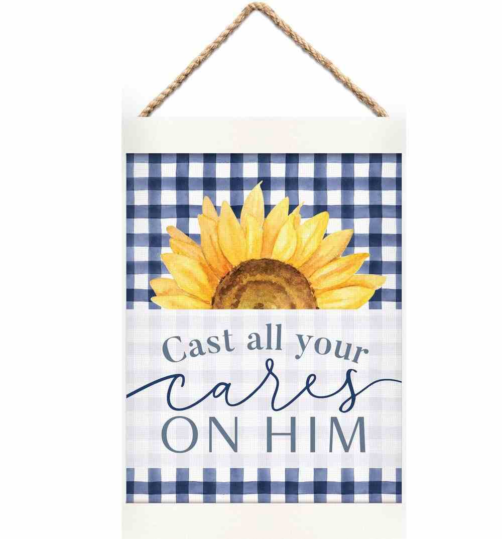 String Banner: Cast All Your Cares on Him, Sunflower/Blue Homeware