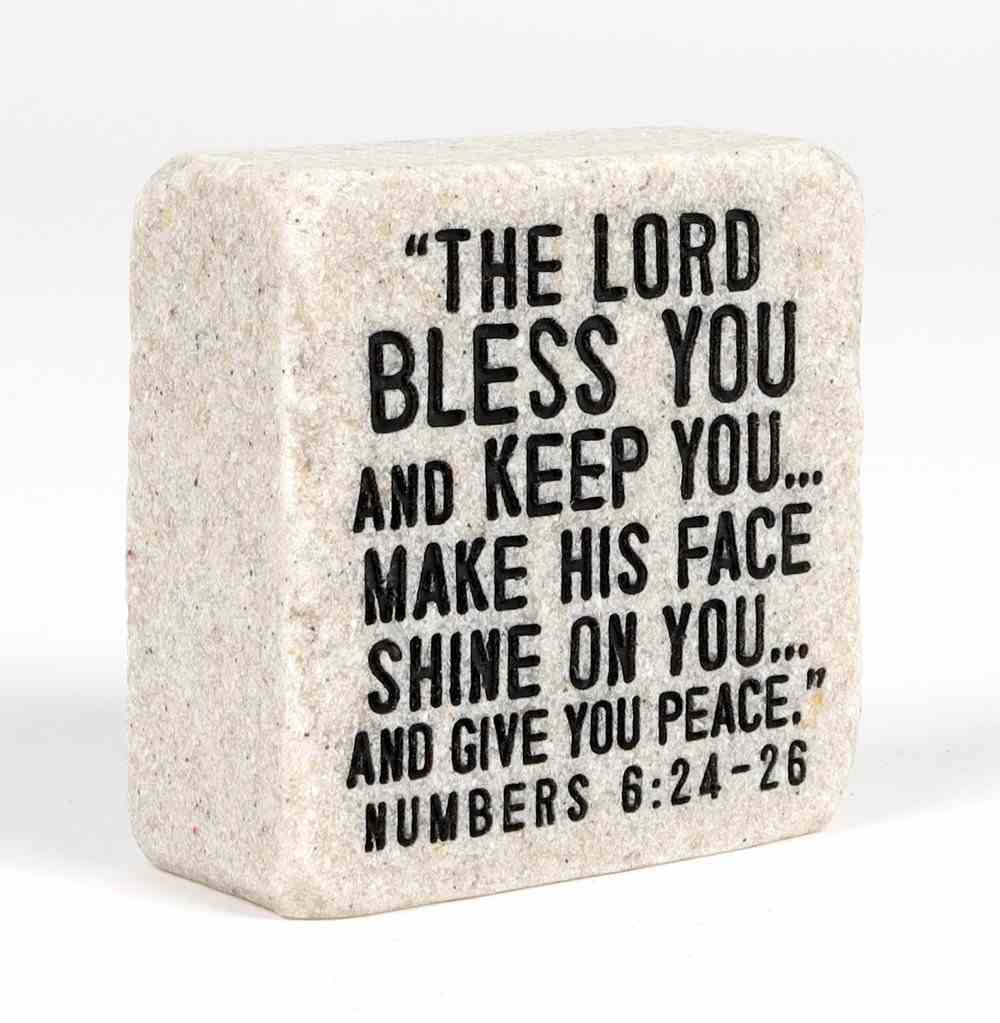 Stone Scripture Block: Blessings Engraved, Square (Numbers 6:24-26) Homeware