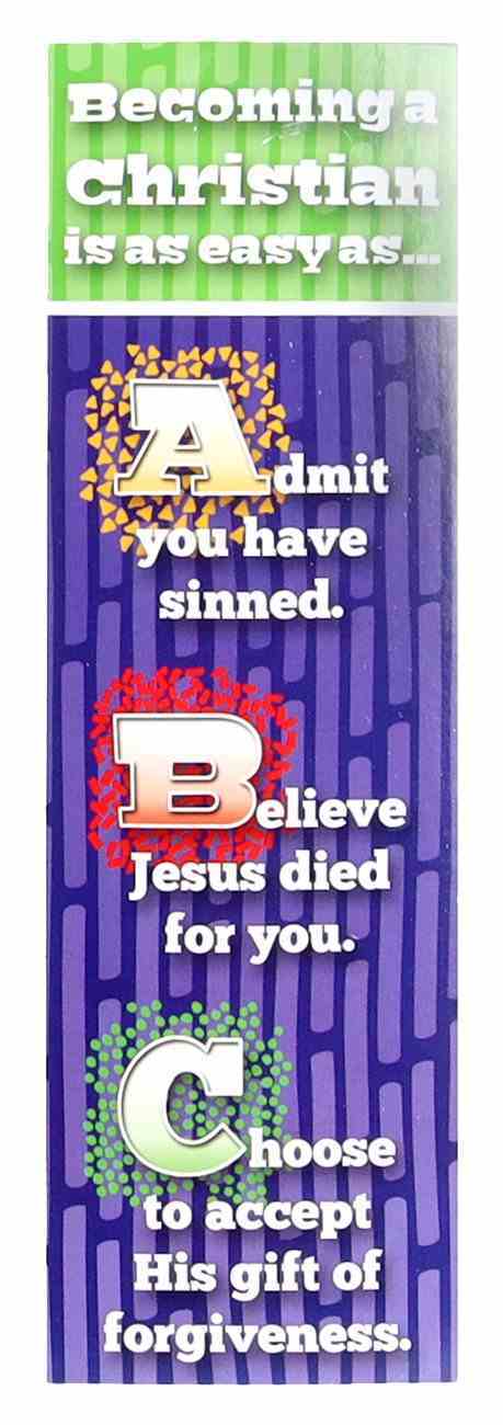 Bookmark: ABCS to Becoming a Christian Romans 10:9 NIV (25 Pack) (Kids) Stationery