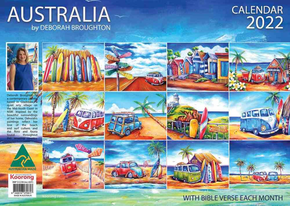 2022 Wall Calendar: Australia By Deborah Broughton, Bible Verse Each Month Calendar