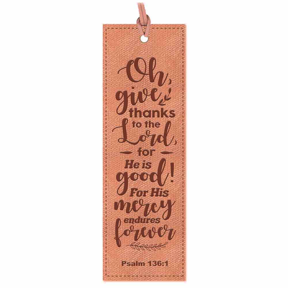 Bookmark: Oh Give Thanks to the Lord, Psalm 136:1 Imitation Leather