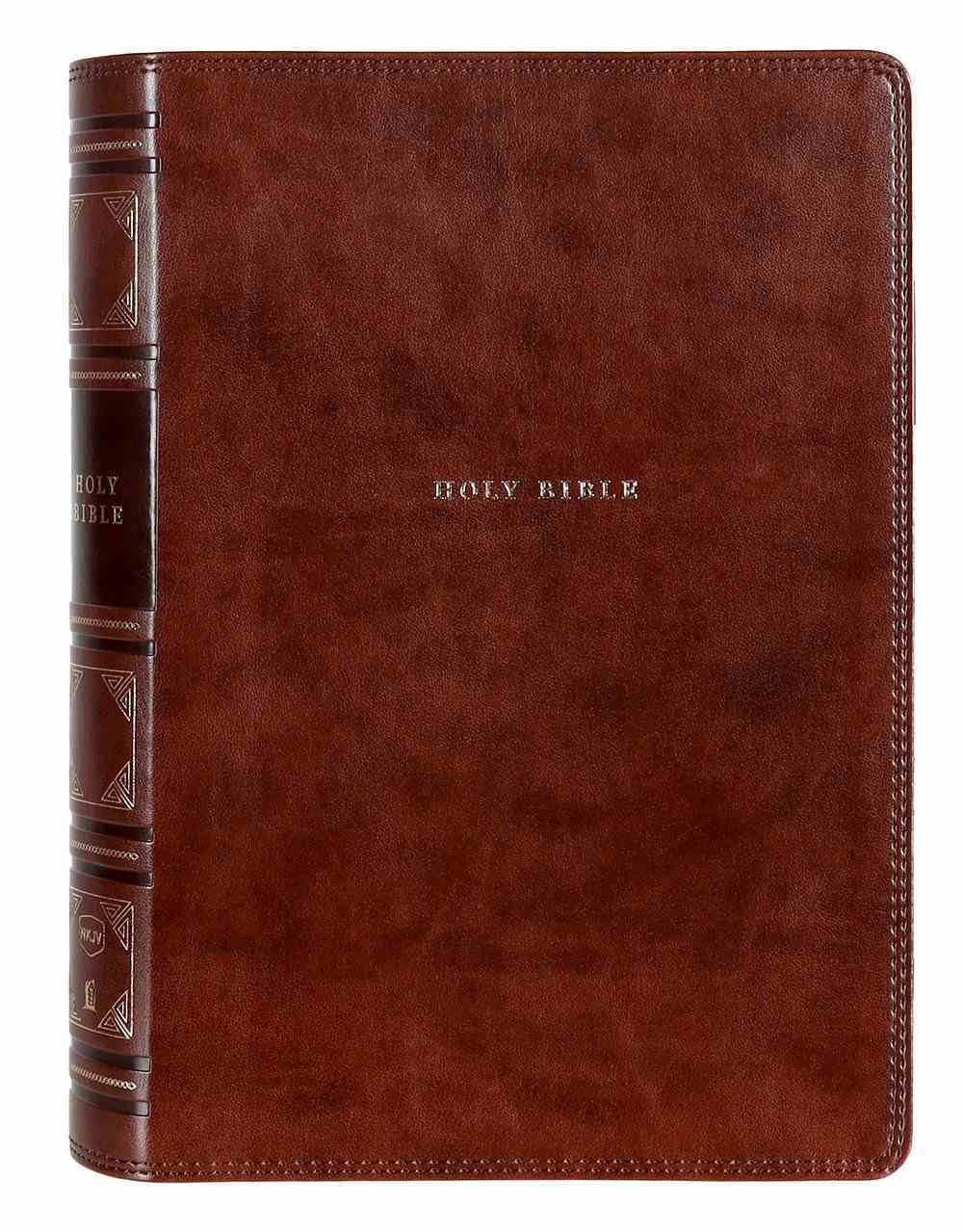 NKJV Reference Bible Brown Verse By Verse (Red Letter Edition) Premium Imitation Leather