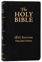KJV Holy Bible 1611 Edition Black Includes Apocrypha Genuine Leather - Thumbnail 0