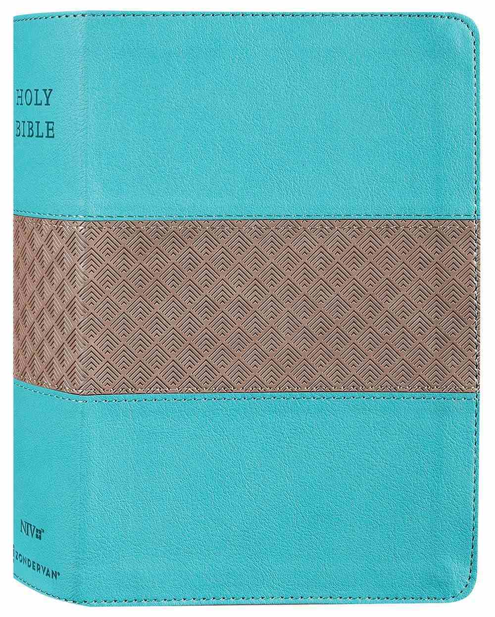 NIV Giant Print Compact Bible Teal (Red Letter Edition) Premium Imitation Leather