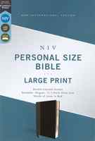 NIV Personal Size Bible Large Print Black (Red Letter Edition) Premium Imitation Leather - Thumbnail 2