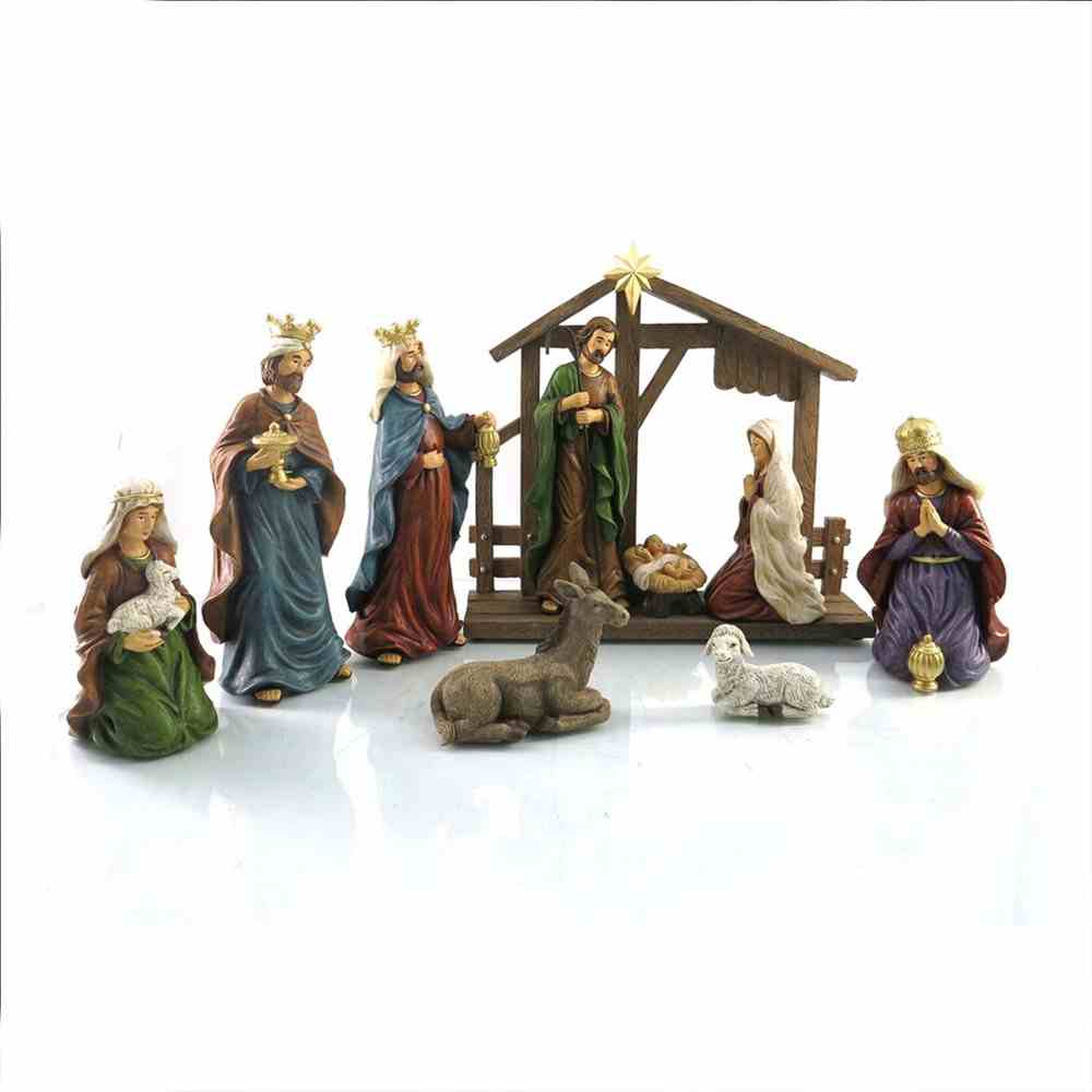 Resin Wood Look Nativity Set of 10 | Koorong